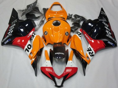 2009-2012 Honda CBR600RR Motorcycle Fairing - Orange White Red Glossy Black Repsol UK
