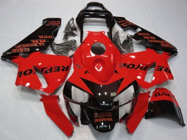 2003-2004 Honda CBR600RR Motorcycle Fairings - Red Glossy Black Repsol UK