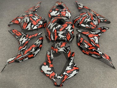 2009-2012 Honda CBR600RR Motorcycle Fairings - Red Grey Camouflage UK