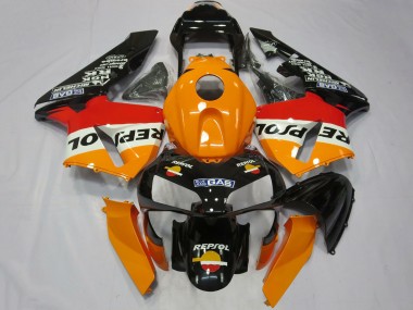 2003-2004 Honda CBR600RR Complete Motorcycle Fairings - Orange White Red Glossy Black Repsol UK