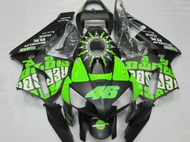 2003-2004 Honda CBR600RR Motorcycle Fairings - Green Glossy Black Rossi Repsol UK