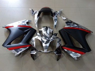 2002-2013 Honda VFR 800 Motorcycle Fairings - Grey Camouflage Red Matte Black UK