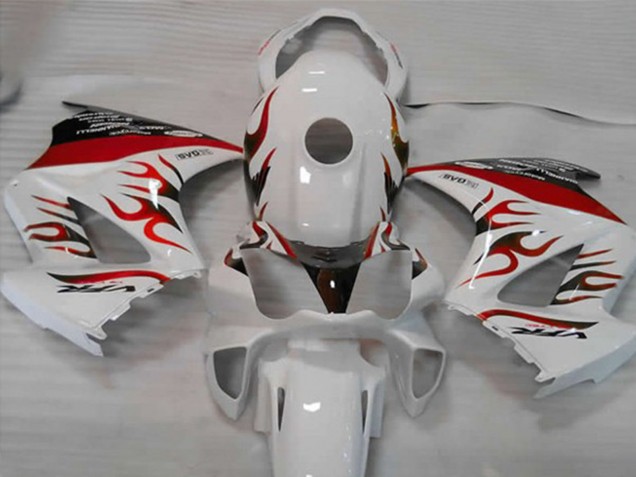 2002-2013 Honda VFR 800 Motorcycle Fairings - White Red Flame UK