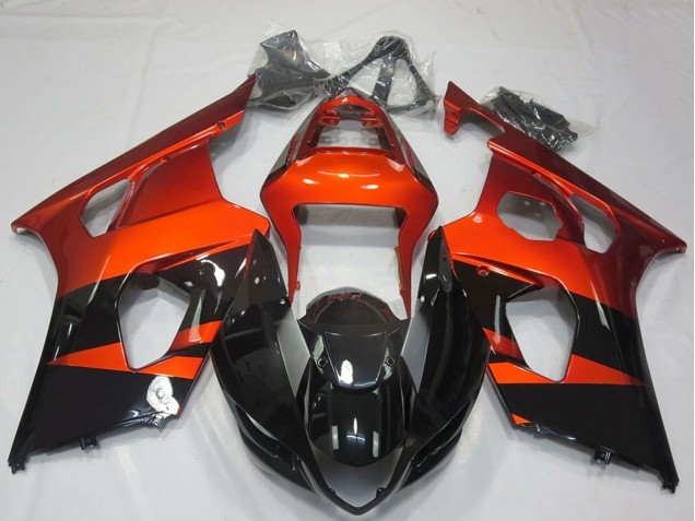 2003-2004 Suzuki GSXR 1000 Motorcycle Fairings - Burnt Orange Glossy Black UK