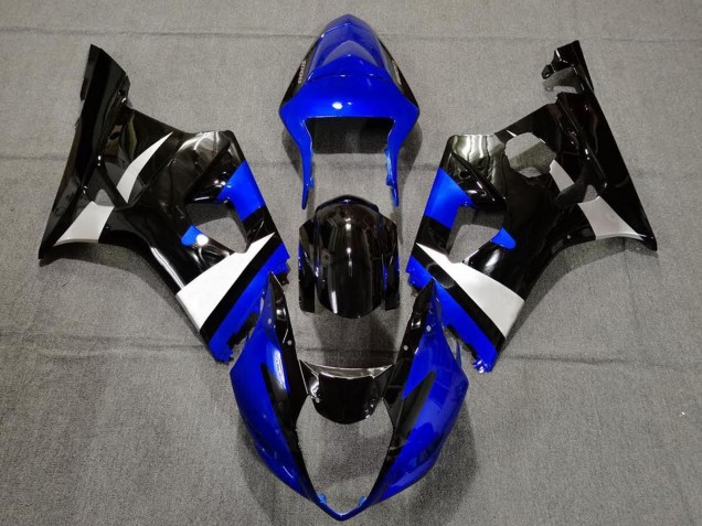 2003-2004 Suzuki GSXR 1000 Motorcycle Fairings - Blue White Glossy Black UK