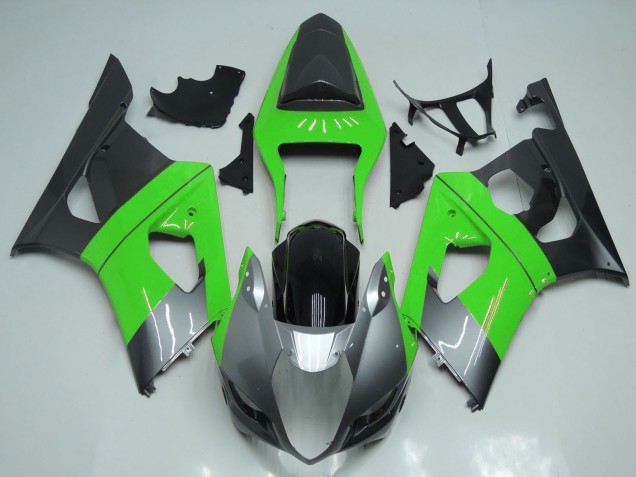 2003-2004 Suzuki GSXR 1000 Motorcycle Fairings - Green Silver Black UK