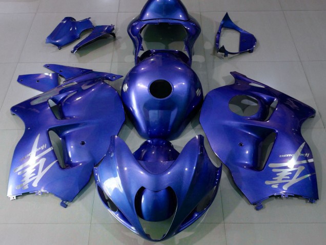1996-2007 Suzuki GSXR 1300 Motorcycle Fairings - Glossy Blue Silver Logo UK