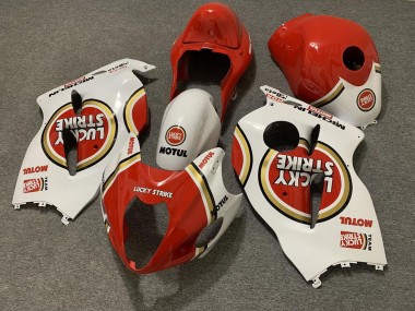 1996-2007 Suzuki GSXR 1300 Motorcycle Fairings - White Red Lucky Strike UK