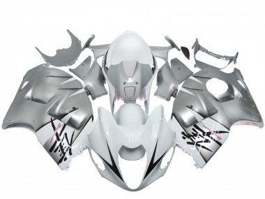 1996-2007 Suzuki GSXR 1300 Motorcycle Fairings - Silver White OEM Style UK