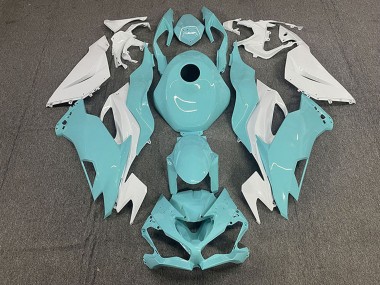 2019-2022 Kawasaki ZX6R Motorcycle Fairings - White Aqua Blue UK