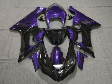 2005-2006 Kawasaki ZX6R Motorcycle Fairings - Purple Glossy Black UK