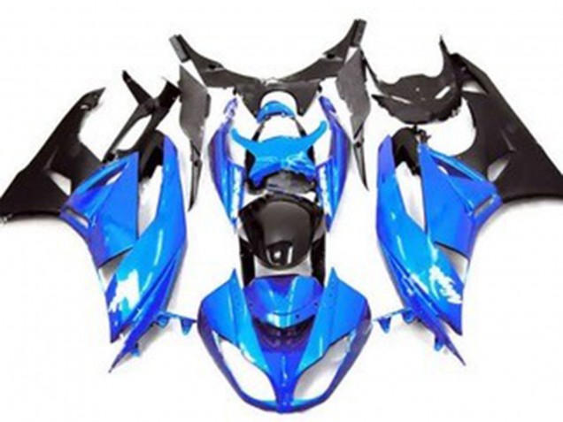 2009-2012 Kawasaki ZX6R Motorcycle Fairing - Blue Glossy Black Matte Black UK