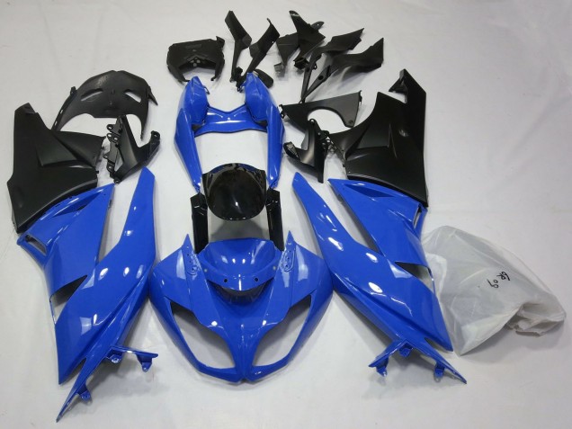 2009-2012 Kawasaki ZX6R Motorcycle Fairings - Blue Glossy Black Matte Black UK