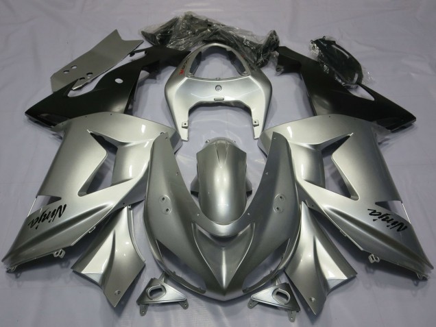 2003-2004 Kawasaki ZX6R Motorcycle Fairings - Silver UK