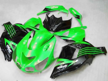 2012-2024 Kawasaki ZX14R ZZR1400 Motorcycle Fairings - Green Glossy Black White Ninja UK