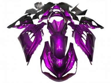 2012-2024 Kawasaki ZX14R ZZR1400 Motorcycle Fairings - Purple Black UK