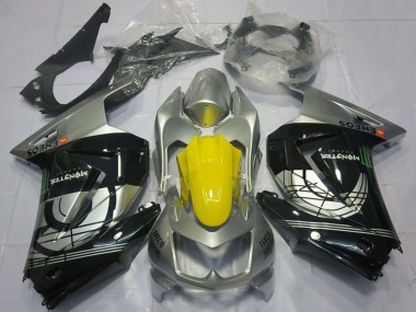 2008-2012 Kawasaki Ninja 250 Motorcycle Fairings - Silver Yellow Glossy Black UK