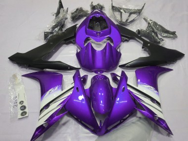 2004-2006 Yamaha R1 Motorcycle Fairings - Purple White Matte Black UK
