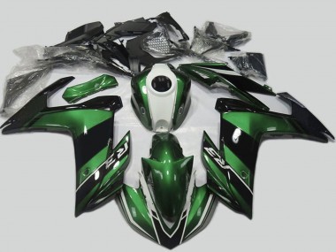 2015-2018 Yamaha R3 Motorcycle Fairing - Green White Glossy Black UK