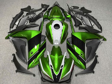 2015-2018 Yamaha R3 Motorcycle Fairings - Green White Glossy Black UK