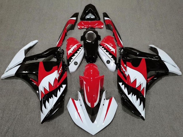 2015-2018 Yamaha R3 Motorcycle Fairings - White Red Black Shark UK