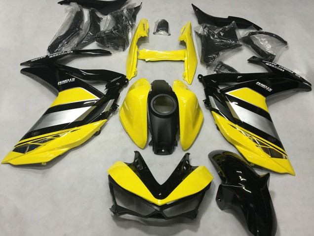 2015-2018 Yamaha R3 Motorcycle Fairings - Yellow Silver Glossy Black UK