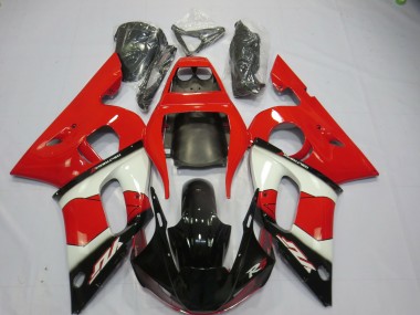 1998-2002 Yamaha R6 Motorcycle Fairings - Red White Glossy Black UK