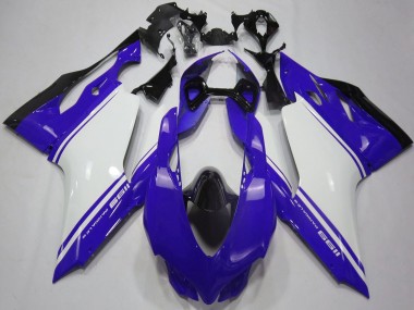 2011-2014 Ducati 1199 Motorcycle Fairings - Glossy Blue White Black UK