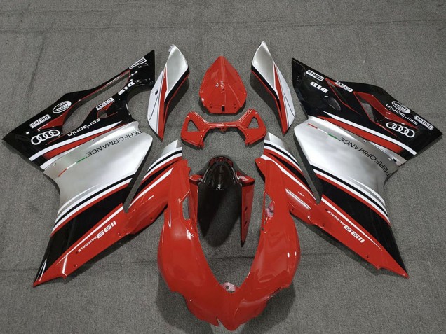 2011-2014 Ducati 1199 Motorcycle Fairings - Red Silver Black Performance UK