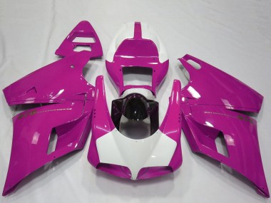 1993-2005 Ducati 916 Motorcycle Fairings - Pink White Glossy Black Performance UK