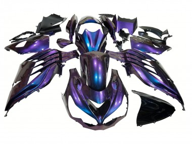2012-2024 Kawasaki ZX14R ZZR1400 Motorcycle Fairings - Chameleon Blue Purple UK