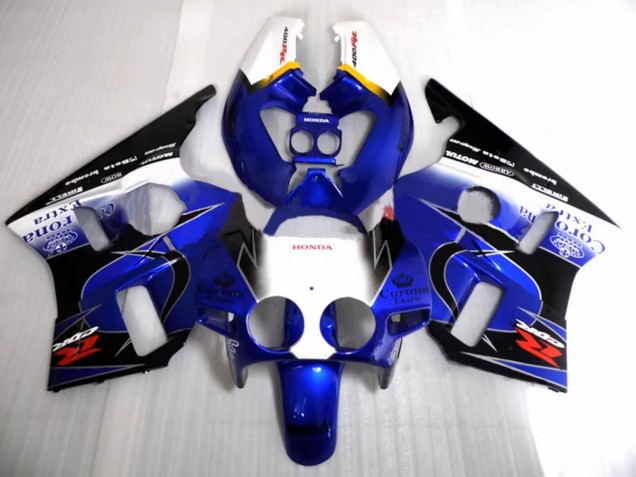 1987-1989 Honda CBR400RR NC23 Motorcycle Fairings - White Yellow Blue Glossy Black Corona Motul UK