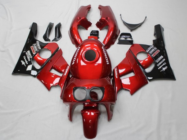 1990-1999 Honda CBR400RR NC29 Motorcycle Fairings - Red Glossy Black UK