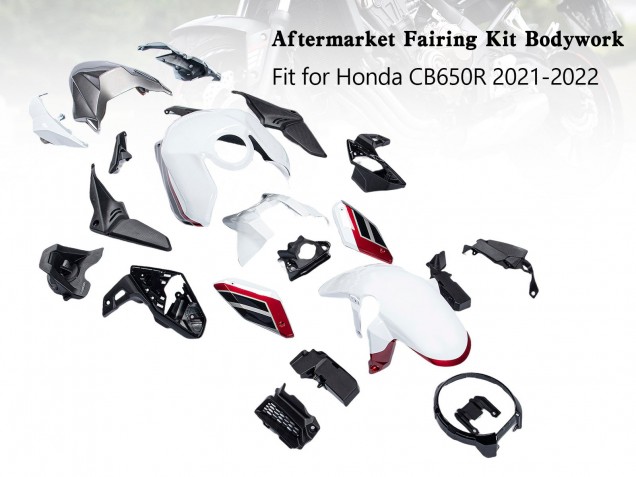2019-2022 Honda CB650R Motorcycle Fairings - White Black Red UK