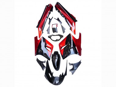 1990-1992 Kawasaki ZZR1100 Motorcycle Fairings - Red Glossy Black UK