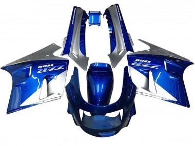 1990-1992 Kawasaki ZZR1100 Motorcycle Fairings - Blue White Grey UK