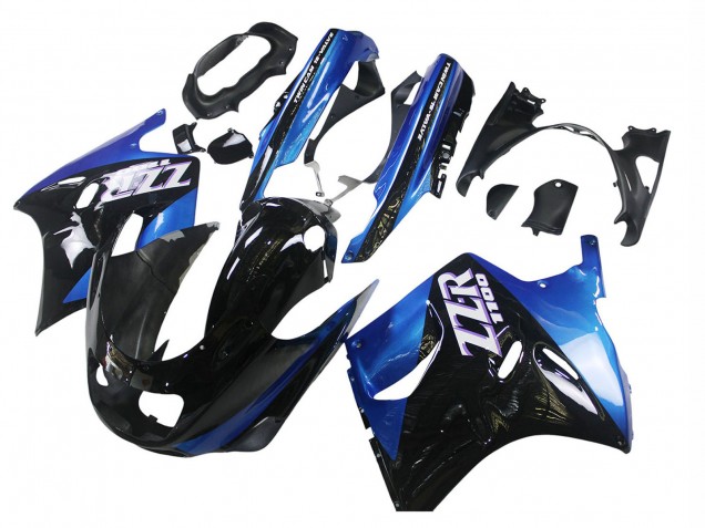 1990-1992 Kawasaki ZZR1100 Motorcycle Fairings - Blue Glossy Black UK