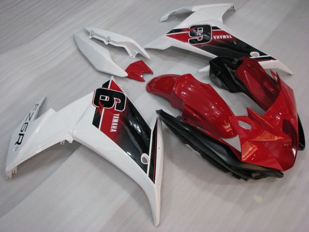 2009-2015 Yamaha FZ6R Motorcycle Fairings - Red White Black 6 UK
