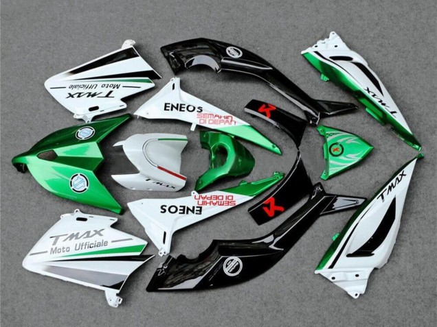 2012-2014 Yamaha TMAX530 Motorcycle Fairings - White Green Black Semakin Didepan ENEOS UK
