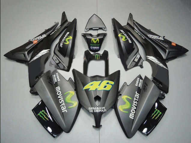 2012-2014 Yamaha TMAX530 Motorcycle Fairings - Matte Black MoviStar ENEOS Yamalube Monster 46 UK
