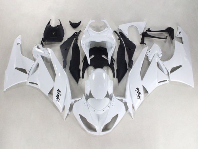 2009-2012 Kawasaki ZX6R Motorcycle Fairings - White Black Ninja UK