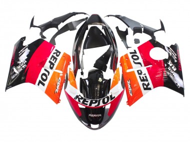 1996-2007 Honda CBR1100XX Blackbird Abs Motorcycle Fairings - Orange White Red Glossy Black Repsol UK