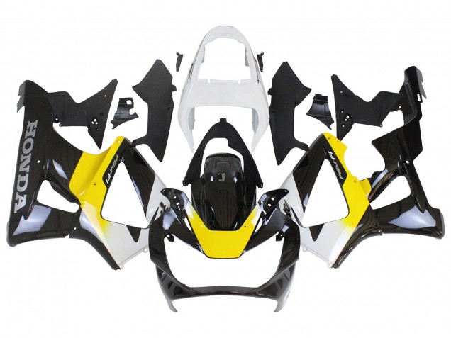 2000-2001 Honda CBR900RR 929 Motorcycle Fairings - White Yellow Glossy Black UK