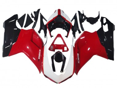 2007-2014 Ducati 1098 Motorcycle Fairings - White Red Glossy Black UK