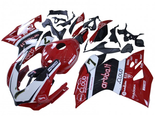 2015-2020 Ducati 959/1299 Motorcycle Fairings - White Red Black Aruba 7 UK