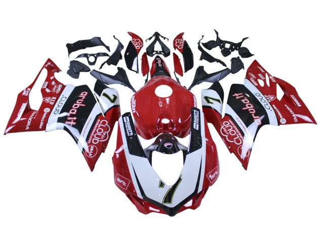 2015-2020 Ducati 959/1299 Motorcycle Fairings - White Red Black Aruba 7 UK