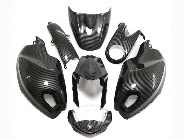 2008-2012 Ducati Monster 696 796 1100 1100S Motorcycle Fairings - Black Carbon Fiber Style UK