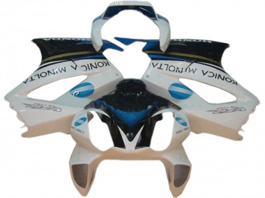 2002-2013 Honda VFR 800 Motorcycle Fairings - White Blue Black Konica Minolta UK