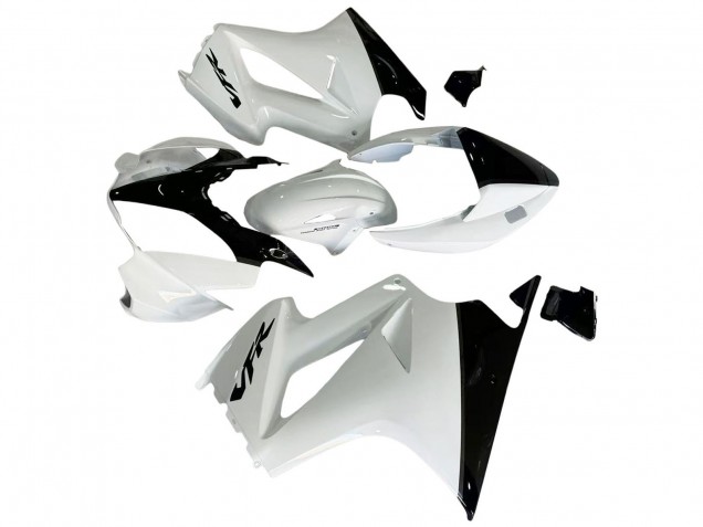 2002-2013 Honda VFR 800 Motorcycle Fairings - Pearl White Glossy Black Decal UK