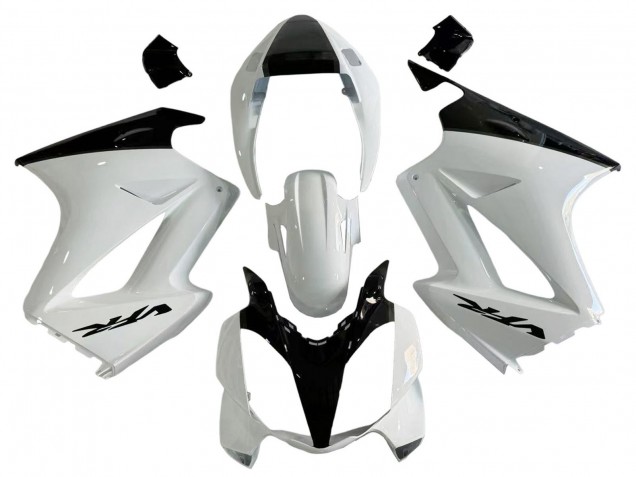 2002-2013 Honda VFR 800 Motorcycle Fairings - Pearl White Glossy Black Decal UK